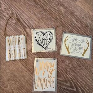 Kirklands Gold and Cream Holiday Ornament Set